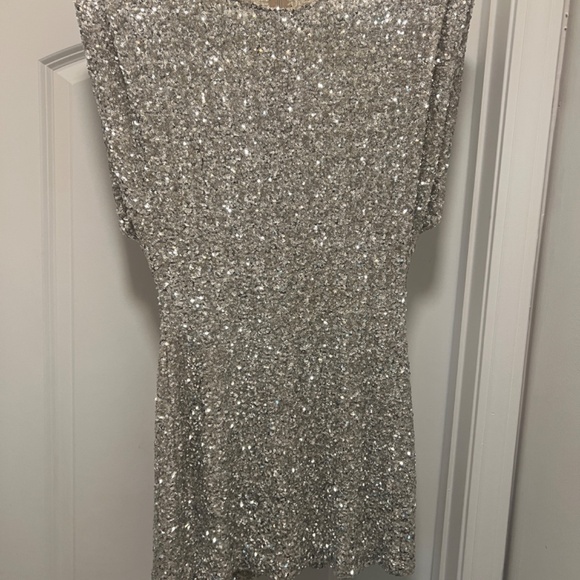 Zara Sparkle Sequin Shoulder Pads  Dress ZW COLLECTION - Picture 16 of 16